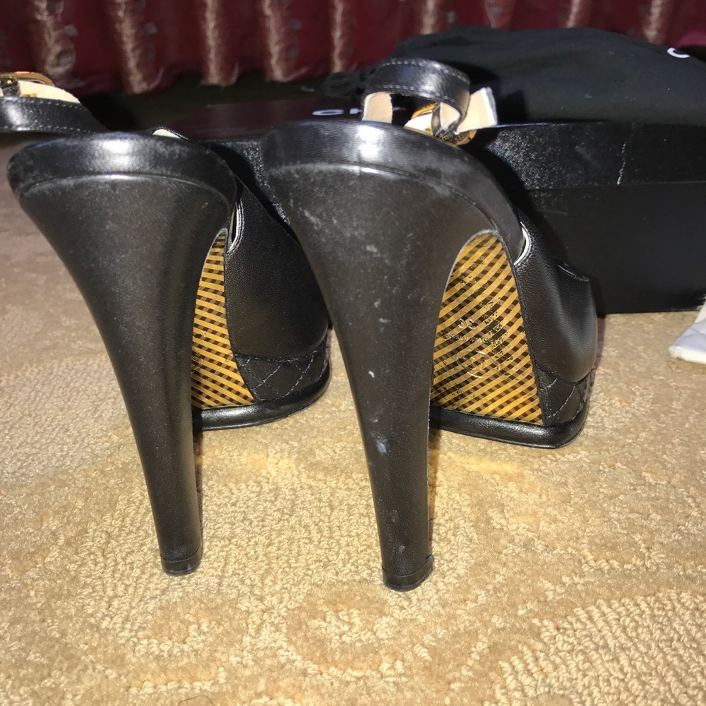 Chanel black slingback platforms heels - Picture 4 of 8